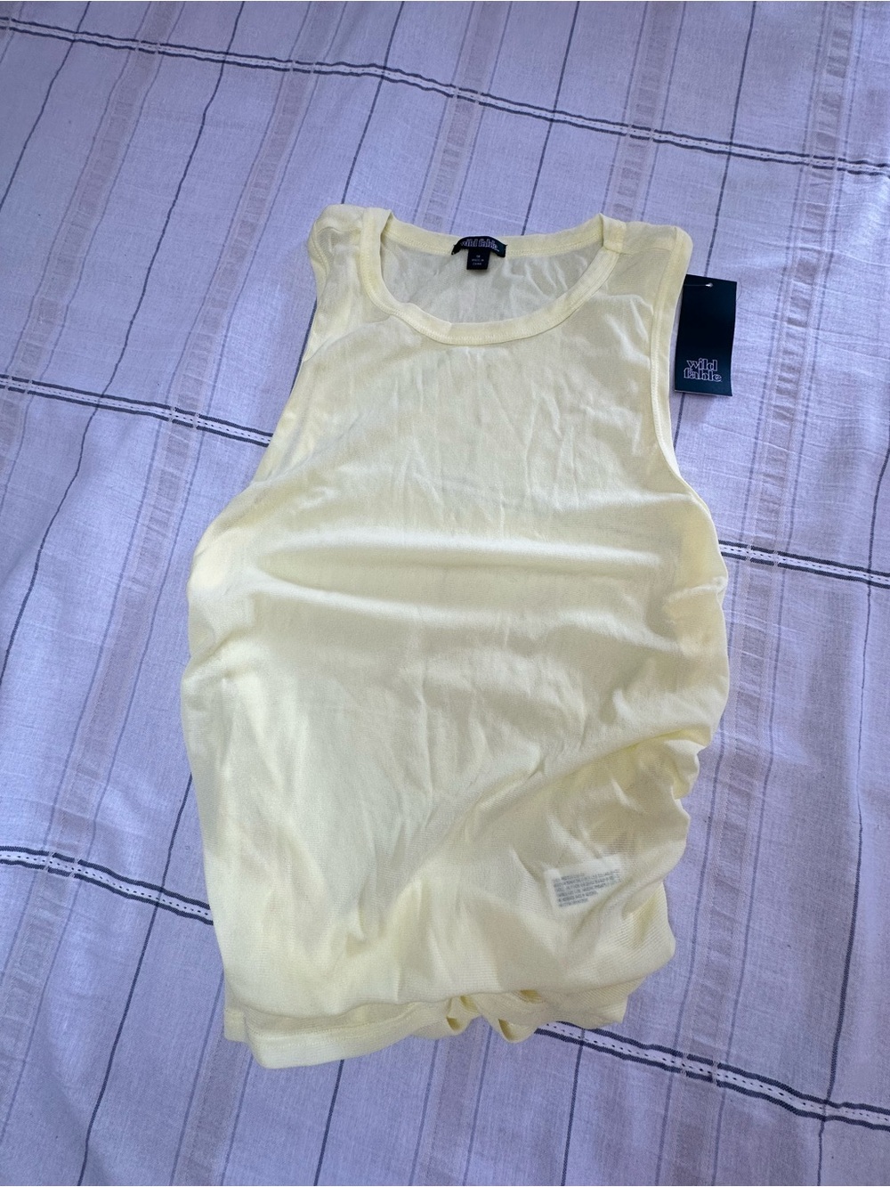 wild fable Pale Yellow Sleeveless Tank Top